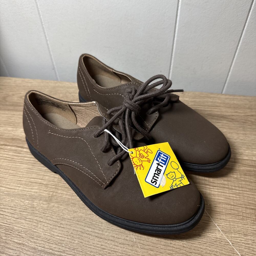 Brown smartfit boys lace up dress shoes size 2 With Tags VV